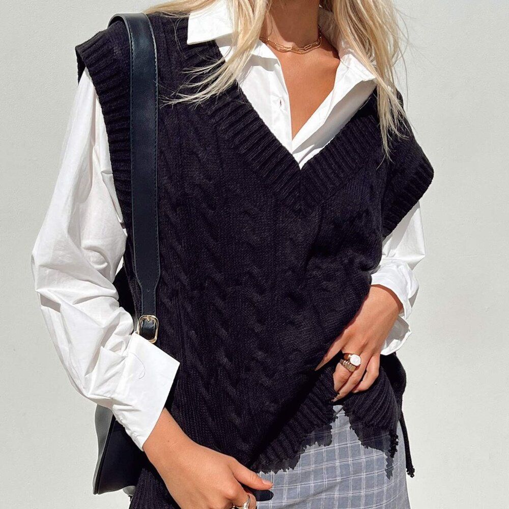 Black sweater vest